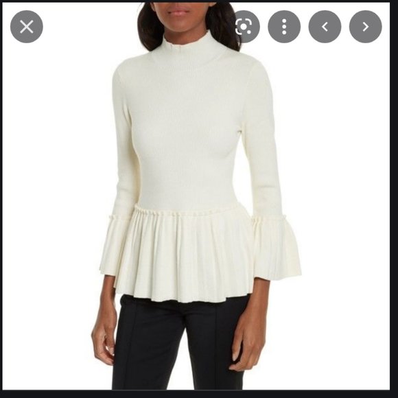 Ted Baker lislie Peplum Ivory/White Sweater - TB  4 - Picture 3 of 15